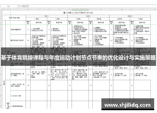 基于体育跳操课程与年度运动计划节点节奏的优化设计与实施策略